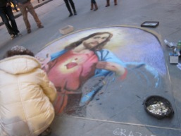 Beautiful chalk painting of Jesus