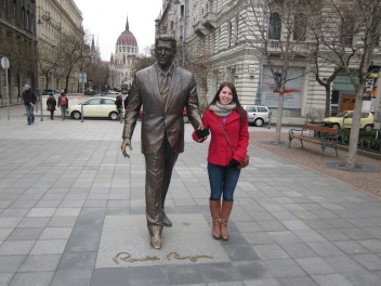 Ronald Reagan statue in Budapest..